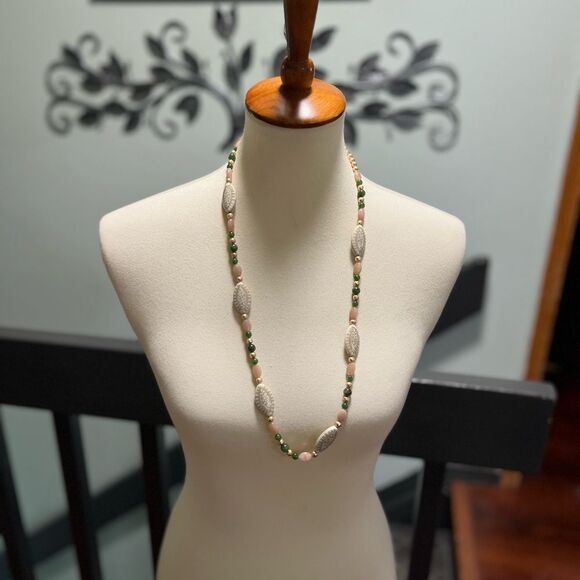 NEW Studio Barse Green & Cream Beaded Necklace Jade & Sunstone #BRNK - Picture 6 of 6